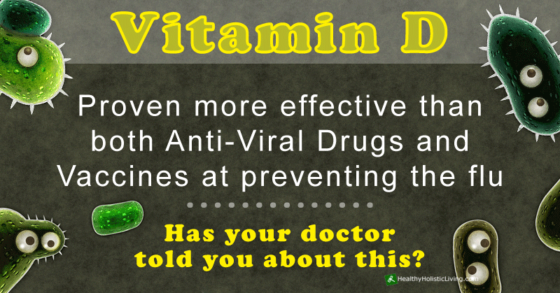 Vitamin D reduces the risk of getting the flu by up to 50%